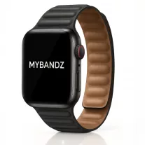   Apple Watch két részes mágneses bőróraszíj /fekete/ 44/45/46/49 mm