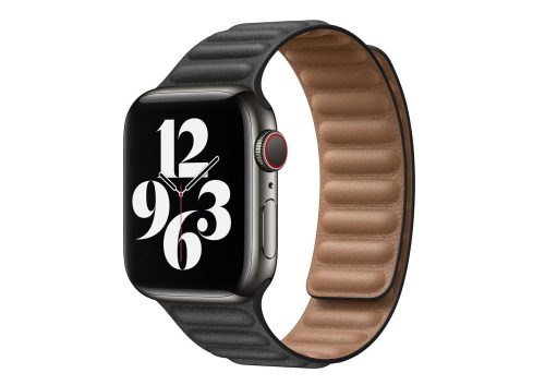 Apple Watch két részes mágneses bőróraszíj /fekete/ 42/44/45/49 mm