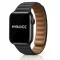 Apple Watch két részes mágneses bőróraszíj /fekete/ 44/45/46/49 mm