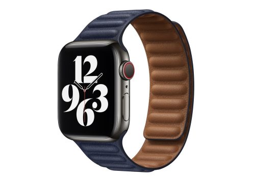 Apple Watch két részes mágneses bőróraszíj /mélykék/ 42/44/45/49 mm