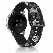   MYBANDZ Mintás szilikon óraszíj fém csattal /blackflower/ 22mm