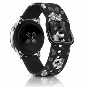   MYBANDZ Mintás szilikon óraszíj fém csattal /blackflower/ 22mm
