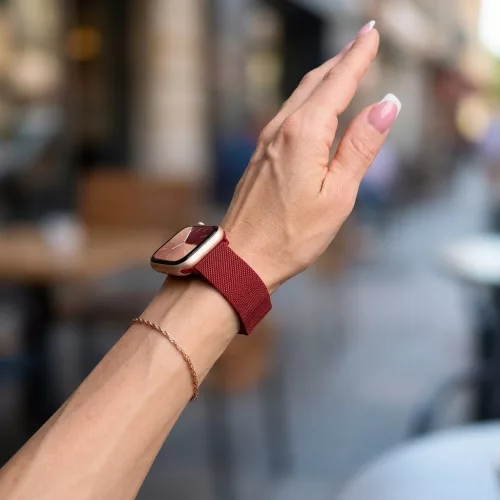 Apple Watch milánói fém óraszíj /piros/ 44/45/46/49 mm