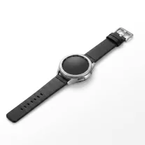   MYBANDZ Olasz prémium bőróraszíj / fekete-ezüst csattal / 20mm