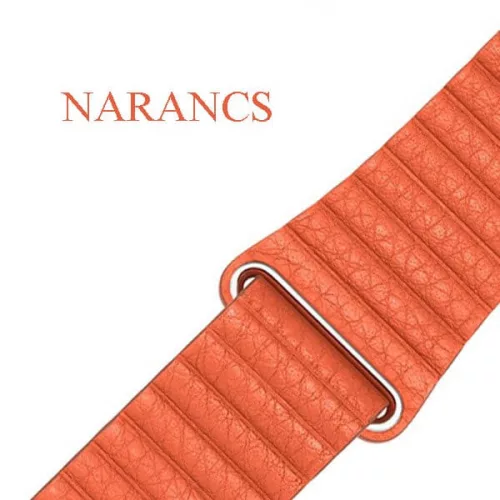 Apple Watch mágneses bőróraszíj /narancs/ 44/45/46/49 mm