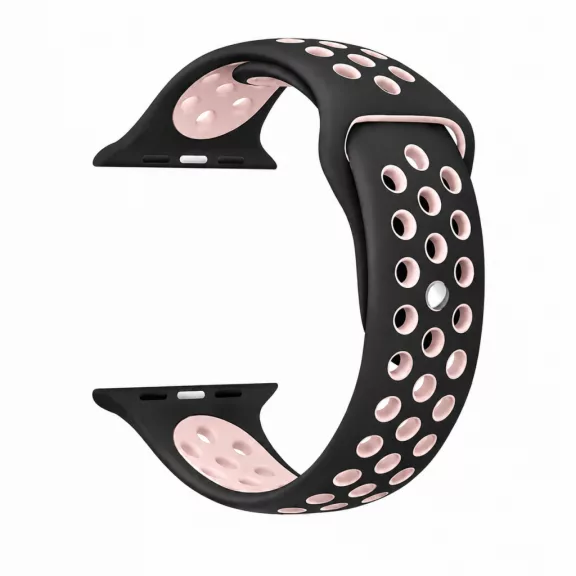 Apple Watch lélegző szilikon óraszíj /fekete-púder/ 40/41 és 42mm
