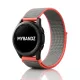 MYBANDZ Tépőzáras rugalmas szövet óraszíj / szürke-korallpiros / 22mm