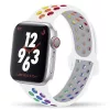 Apple Watch lélegző szilikon óraszíj /fehér-szivárvány/ 44/45/46/49 mm