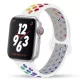 Apple Watch lélegző szilikon óraszíj /fehér-szivárvány/ 44/45/46/49 mm