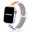 Apple Watch lélegző szilikon óraszíj /fehér-szivárvány/ 40/41 és 42mm