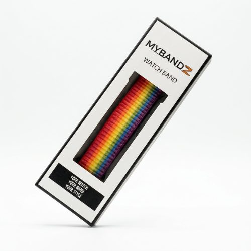 MYBANDZ Tépőzáras rugalmas szövet óraszíj - élénk szivárvány/ 20mm