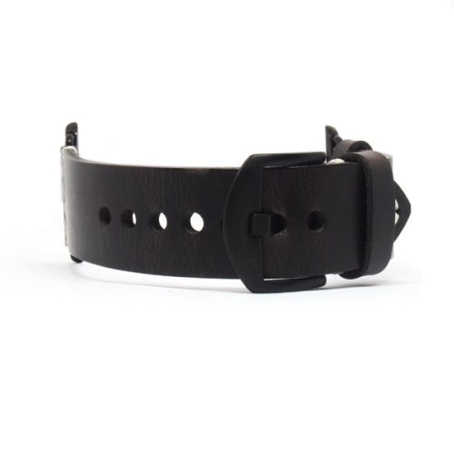 Apple Watch bőróraszíj /fekete-fekete csattal/ 42/44/45/49 mm