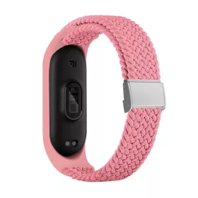   MYBANDZ Mi Band 3/4/5/6/7 - Állítható fonott óraszíj-rózsaszín