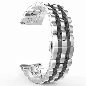   MYBANDZ Jubilee láncszemes fém óraszíj - ezüst-fekete/ 20mm