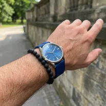 MYBANDZ Sportos szilikon óraszíj - sötét kék/ 22mm