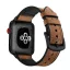 Apple Watch kívül bőr belül szilikon óraszíj /barna/ 44/45/46/49 mm