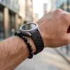 MYBANDZ Lélegző szilikon óraszíj- fekete/ 22mm