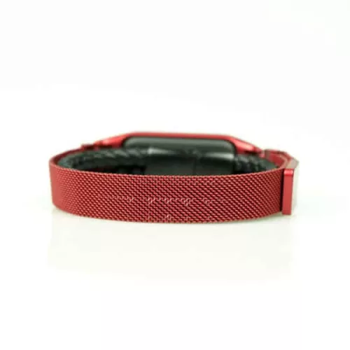 MYBANDZ Mi Band 3/4 - Milánói mágneses fém óraszíj - piros