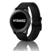 MYBANDZ Karbonszálas bőróraszíj / fekete / 22mm