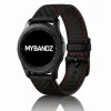 MYBANDZ Karbonszálas bőróraszíj / fekete - piros varrás / 22mm