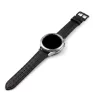 MYBANDZ Karbonszálas bőróraszíj / fekete - piros varrás / 22mm