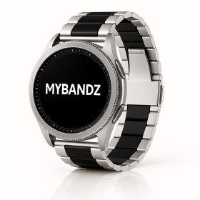 MYBANDZ Klasszikus fém óraszíj /ezüst-fekete/ 18mm