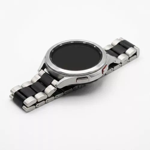 MYBANDZ Klasszikus fém óraszíj /ezüst-fekete/ 20mm