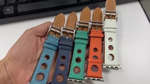 Apple Watch rally bőróraszíj /kék-piros/ 44/45/46/49 mm