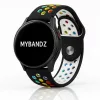 MYBANDZ Lélegző szilikon óraszíj- fekete-szivárvány/ 22mm