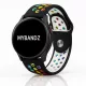 MYBANDZ Lélegző szilikon óraszíj- fekete-szivárvány/ 22mm