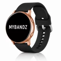 MYBANDZ Szilikon óraszíj ezüst csattal /fekete/ 22mm
