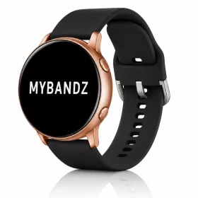MYBANDZ Szilikon óraszíj ezüst csattal /fekete/ 22mm