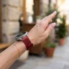MYBANDZ Milánói mágneses fém óraszíj - piros/ 20mm