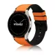 MYBANDZ Ívelt belül szilikon kívül bőr óraszíj Samsung Galaxy Watch 4-5-6-7 - /mustár sárga/ 20mm