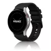 MYBANDZ Ívelt belül szilikon kívül bőr óraszíj Samsung Galaxy Watch 4-5-6-7 - /fekete/ 20mm