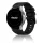 MYBANDZ Ívelt belül szilikon kívül bőr óraszíj Samsung Galaxy Watch 4-5-6-7 - /fekete/ 20mm