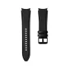 MYBANDZ Ívelt belül szilikon kívül bőr óraszíj Samsung Galaxy Watch 4-5-6-7 - /fekete/ 20mm