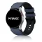 MYBANDZ Ívelt belül szilikon kívül bőr óraszíj Samsung Galaxy Watch 4-5-6-7 - /kék/ 20mm