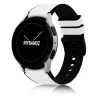 MYBANDZ Ívelt belül szilikon kívül bőr óraszíj Samsung Galaxy Watch 4-5-6-7- /fehér/ 20mm