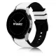 MYBANDZ Ívelt belül szilikon kívül bőr óraszíj Samsung Galaxy Watch 4-5-6-7- /fehér/ 20mm
