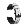 MYBANDZ Ívelt belül szilikon kívül bőr óraszíj Samsung Galaxy Watch 4-5-6-7- /fehér/ 20mm