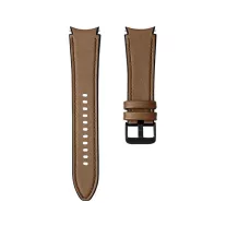   MYBANDZ Ívelt belül szilikon kívül bőr óraszíj Samsung Galaxy Watch 4-5-6-7 - /barna/ 20mm