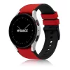 MYBANDZ Ívelt belül szilikon kívül bőr óraszíj Samsung Galaxy Watch 4-5-6-7 /piros/ 20mm
