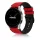 MYBANDZ Ívelt belül szilikon kívül bőr óraszíj Samsung Galaxy Watch 4-5-6-7 /piros/ 20mm