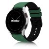 MYBANDZ Ívelt belül szilikon kívül bőr óraszíj Samsung Galaxy Watch 4-5-6-7 - /zöld/ 20mm