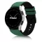 MYBANDZ Ívelt belül szilikon kívül bőr óraszíj Samsung Galaxy Watch 4-5-6-7 - /zöld/ 20mm