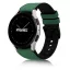MYBANDZ Ívelt belül szilikon kívül bőr óraszíj Samsung Galaxy Watch 4-5-6-7 - /zöld/ 20mm