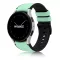 MYBANDZ Ívelt belül szilikon kívül bőr óraszíj Samsung Galaxy Watch 4-5-6-7 - /világos zöld/ 20mm