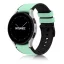 MYBANDZ Ívelt belül szilikon kívül bőr óraszíj Samsung Galaxy Watch 4-5-6-7 - /világos zöld/ 20mm