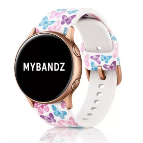   MYBANDZ Szilikon óraszíj rosegold csattal (pillangó mintás) / 20mm